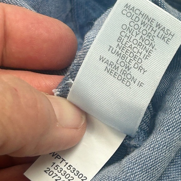 J. Jill Denim Women 12P Blue Summer Breeze Chambray Wide Leg Crop Belt Pants NWT - Picture 14 of 15